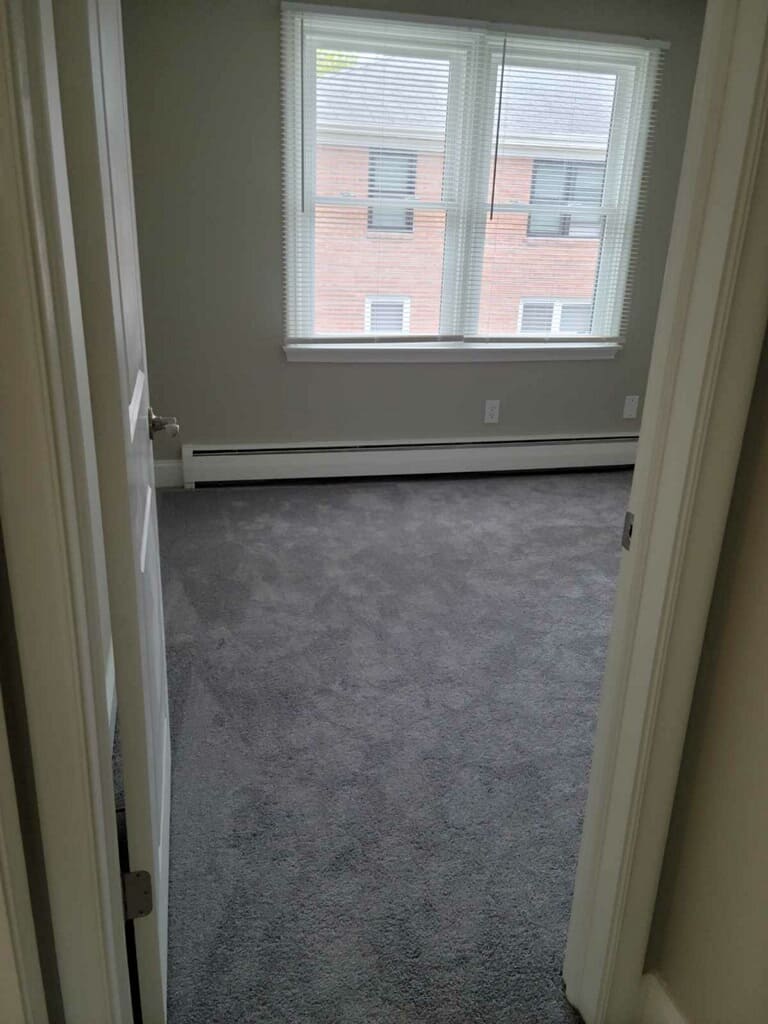 Bedroom entrance with carpeting